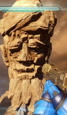 Wood Carved Face Sculpture