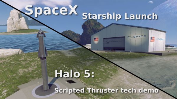 eXspace Starship Launch (thruster/acceleration tech demo)